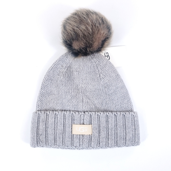 UGG Accessories - UGG Women's Beanie Gray Pom One Size Fits All